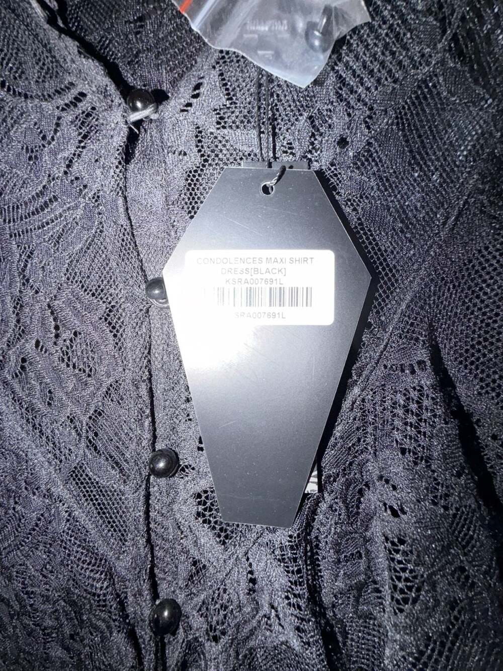 Killstar Condolences Maxi Shirt Dress in Black - Picture 3 of 4